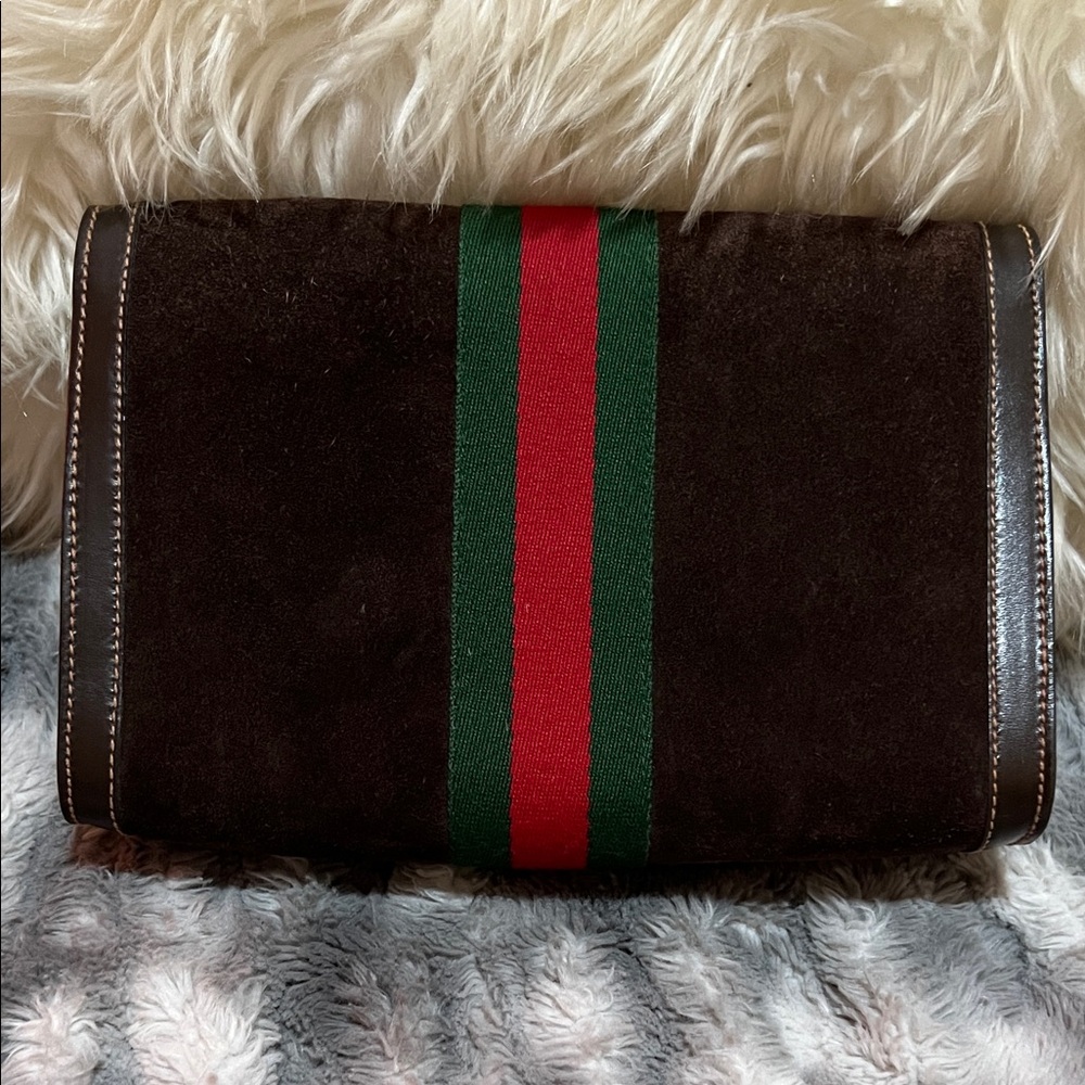 Brown Suede Gucci Ophidia Clutch - Picture 3 of 16